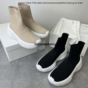 the row shoes THE ROW Comfortable Socks Boots Thick Sole Lightweight Mid Cap Versatile Slimming Boots Fashionable Elastic Boots Breathable Daily Women high quality