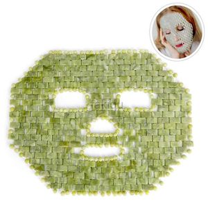 Massagestenar Rocks Jade Facial Mask 100% Natural Stone Jade Sleep Mask Anti-Aging Jade Eye Mask Beauty Massage Tools for Puffy Eyes Dark Circles 240403