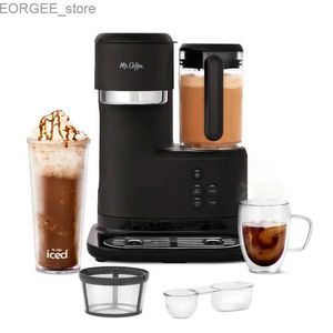Cafeteiras Máquina de café de gelo único preto com misturador Y240403