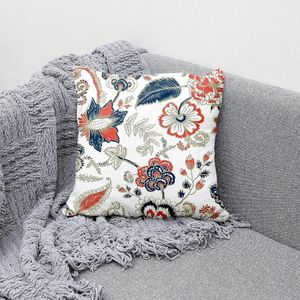 Pillow Pillowcase Blue And White Bohemian Linen Square Decorative Cover Bedroom Sofa Living Room Chair Office