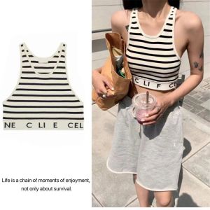 2024 Designer Clothes Women Knits Vest Tees Summer Dress Ladies Sexy Off Shoulder Sleeveless Shirts Slim Tshirt Casual Versatile