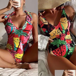 Swimwear femminile 2024 Nuovo colletto di pollo stampato a colori MTI da donna Trianganganganni da donna Triangle Y Bikini Delivery Delivery Delivery Abbigliamento OTB5Z