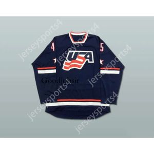 GDIR Custom Blue Donald Trump 45 USA Navy Hockey Trikotie Neue Top ED S-M-L-XL-XXL-3XL-4XL-5XL-6XL