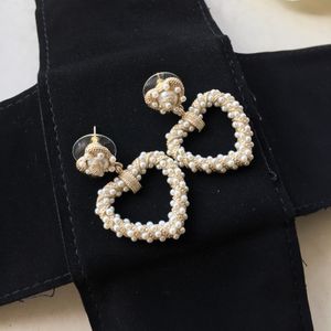 Designer Letter Nail Pearl 18K Gold Plated 925 Silver Fashion Women's Crystal Water Diamond Pearl Earrings Wedding Party Jewellry Luxury Brand