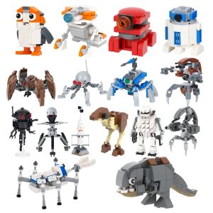 MOC Alien Droid Robot Uzay Savaşı Savaşı Sci-Fiet Film Figürü Yapı Taşları Festivali Noel Hediye Oyuncakları Çocuklar İçin Tuğla Medol