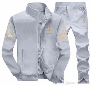 Set di tute da sudore autunnali set di giacche da jogger con pantaloni per le tracce di design grigio nero hip hop7399349