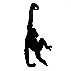 Figurine decorative Porta di ganci scimmia banana nera - organizzatore di stoccaggio di appendiabiti in metallo per cucina camera da letto da bagno - Regalo creativo e divertente