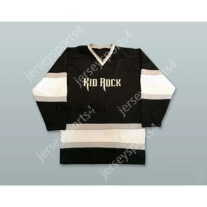 GDSIR Custom Kid Rock 02 Bad Ass Black Hockey Jersey New Ed S-M-L-XL-XXL-3XL-4XL-5XL-6XL