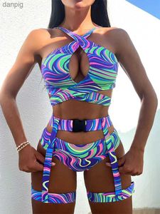 Women's Swimwear In-X high waisted sports bathing suit push up 3 piece bikini set swimsuits 2024 woman sexy Korean swimwear style beachwear sets Y240402