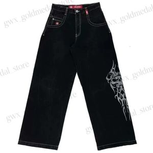 Jeans maschile jnco y2k hip hop retrò retrò pantaloni neri larghi uomini donne donne harajuku pantaloni larghi ad alta vita gotici 338