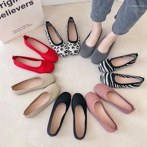 Casual Shoes Women's Sticked Spring/Summer 2024 Soft-Soled Plat-Botom Woven Bitill Flying Ballet Women