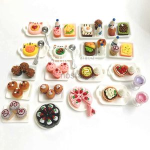 Kök spelar mat 1/6 skala mini låtsas mat leksaker miniatyr dollhouse bröd cupcake toast bagery shop för blyth bjd docka hus 2443