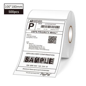 Punch 500pcs Etichette di spedizione termica pacchetto di spedizione di spedizione stampante termico allpury etichetta autoadesivo