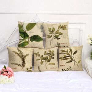 Kissengrüne Pflanze Abdeckung Baumwollwäsche dekorative Kissenbezug Stuhl Sitzplatz 45x45 cm Home Living Textile