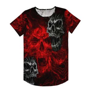 Men's Henry T-shirt Hög Elastisk rund hals Slim Fit 3D digital tryckt Henry Shirt Top