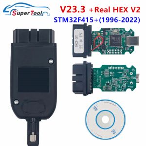 Nyligen STV23.3.1 för VAG HEX V2 OBD2-skanner USB-gränssnitt för VW/Audi/Skoda-säte Unlimited VINS STM32F4 Support Cars 1996-2022