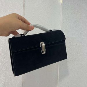 South Korean niche Savette handbag suede carrying small square bag French minimalist cowhide shoulder bag for women