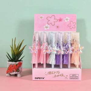 Kalemler 36 PC/Lot Creative Sakura Püskül Mekanik Kalem Sevimli 0.5/0.7mm Çizim Yazma Otomatik Kalem Okulu Ofis Malzemeleri