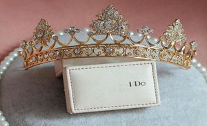 Gold Crystal Heart Crown Tiara Bridal Strasshaarzubehör Hochzeit Haarschmuck 5763134