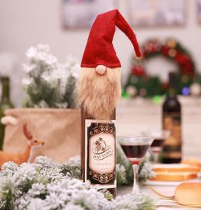 Feliz natal papai noel chapéu longo gnome tampa de garrafa decoração anel de borracha tampa de garrafa de vinho presente de casamento vinho despeje idol6271012