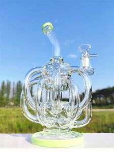 11 tum storskalig multi läppfärg Hosah Glass Bong Recycler Pipes vattenrör bongs rök rör bongs flaskor dab rigg storlek 14mm kvinnlig ll