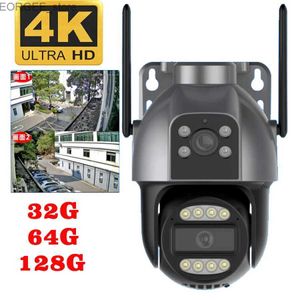 Diğer CCTV Kameralar 4K 8MP WiFi Survalance Çift Lens Açık Kablosuz Güvenlik AI İnsan Algılama Otomatik İzleme PTZ Sokak Gözetleme Kamera ICSEE Y240403