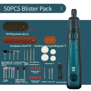  Kleine elektrische Mü hle Multifunktionale Hand gehaltene Polierladungsschleifstift -Miniatur -Schnitzwerkzeugkombination
