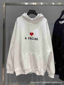 Designer High Versão B Home Tanabata Love Bordado Bordado com capuz insparis Paris Sweater Loose Sweater Fashion Brand Men e feminino Mesmo estilo Bubv