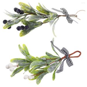 Flores decorativas 2 PCs decoração de natal escada Mistleto Pingente Fake Branch Teardrop Mini Plant