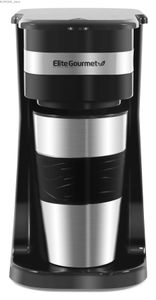 Cafeteiras de cafeteira Elite Gourmet Serviço único Máquina de café personalizada com aço inoxidável Viagem Copo Y240403