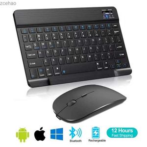 Keyboards Spanish French Bluetooth wireless keyboard Azerty Russian is suitable for iPad Mac PC tablet phone laptop and mouse mini computersL2404