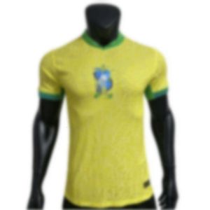 Fußballtrikots -Trails -Einrichtungen für Männer 2324 Brasilianische Heimtrikot -Spieler -Ausgabe -Fußballspiel druckbar