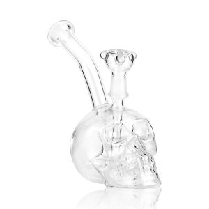 7 Inch Skull Glass Bongs Hookah Blunt Bubbler Smoking Bubble Small Water Pipes Recycler Showerhead Perc Oil Rigs with 14mm Bongs Bowl LL