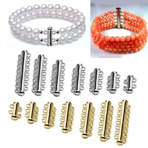 10PCS Warstwowe bransoletki Naszyjniki Slajd Mocne klamry magnetyczne Rurki Zamknij Rhodum Pleatowane klamra