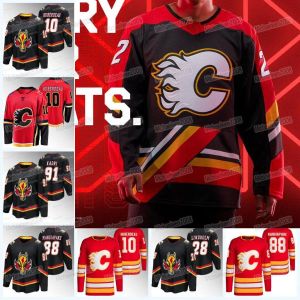 Özel 2023-24 ters retro hokey formaları Jonathan Huberdeau Nazem Kadri Jacob Markstrom Mikael Backlund Michael Stone Elias Lindholm Andrew Mangiapane