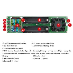 18650 Battery Test Battery Capacity Internal Resistance Tester Lithium Battery Power Detector Module LED Digital Display