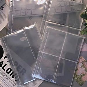 Bag 10pcs/Lot A5 Binder Sleeves 4 Pockets Clear Loose Leaf 6 Holes PVC Document Filling Bags Card Postcard Protector Office Supply