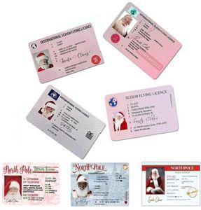 Santa Claus Sleigh Riding Licence Flight Cards ID Christmas Tree Ornament Decoration Old Man Driver License Entertainment Props Gi8250016