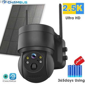 كاميرات CCTV أخرى 2.5 كيلو 4 ميجام كاميرا شمسية WiFi WiFi اللاسلكي للمراقبة في الهواء الطلق بطارية الطويلة CCTV حماية حماية IP كاميرا ICSEE PTZ Y240403