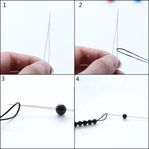 5/6/8pcs Pinos de agulhas de miçanos abertos agulha curva para contas Bracelet Jóias DIY Ferramentas de fabricação de miçangas feitas à mão pinos de rosqueamento