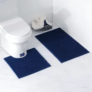 Bath Mats Solid Color Bathroom Mat Set 2 Pcs / Lot High-quality Non-slip Highly Absorbent Toilet U-shaped Rug Carpet