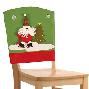 Chaves de cadeira capa de assento de feriado para refeições de Natal com boneca para proteger e decorar cadeiras laváveis