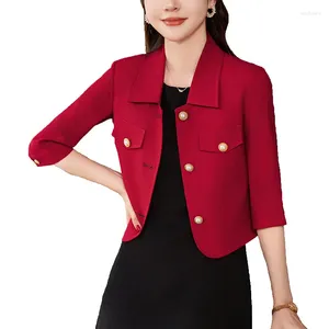 Vestidos de trabalho senhoras escritório moda uniforme estilos ternos de negócios com vestido e jaquetas curtas casaco para mulheres primavera wear blazers conjunto