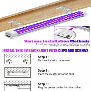 UV Purple Black Light 10W USB LED -rör Glow Light Ultraviolet Lamp 395Nm för KTV Halloween Fluorescerande Glow Dark Party Stage DJ