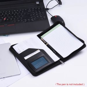 Padfolio A5 PU Leather Portable Business Portfolio Padfolio Folder Document Case Organizer with Business Card Holder Memo Note Pad