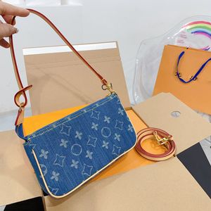 M82962 Women Denim Shoulde Bags Diagonal Denim Crossbody Bag For Ladies Luxury Designer Handbag Card Holder Outdoor Travel Wallet Pouch Purse Pochette 23CM