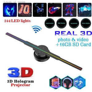 Новичок светодиодный дисплей Wi -Fi 244LED Luminous Light Holography Projector DIY Вентилятор видео изображение 3D праздник YQ240403