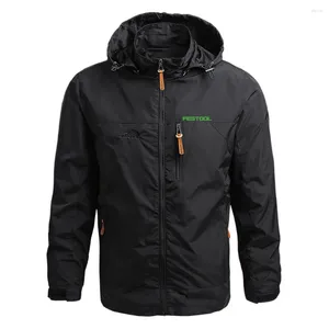 Herren-Kapuzenpullover 2024 Herren Festool Tools Frühling und Herbst dünner klassischer Druck Bequeme lässige Einfachheit Vierfarbige Trenchcoat-Oberteile