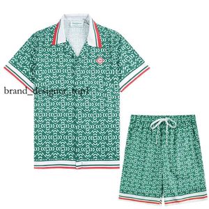 Męska koszulka casa Blanca marka mody projektant letni zestaw mężczyzn men Casual t Shirty Ubranie ulicy Tennis Club Casablancas Shirt Shorts