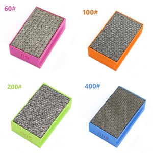 Diamond Hand Polishing Pads 90*55mm Foam Backed Hand Sanding Block For Granite Marble Glass Ceramic Grinding Tools Abrasive Pads